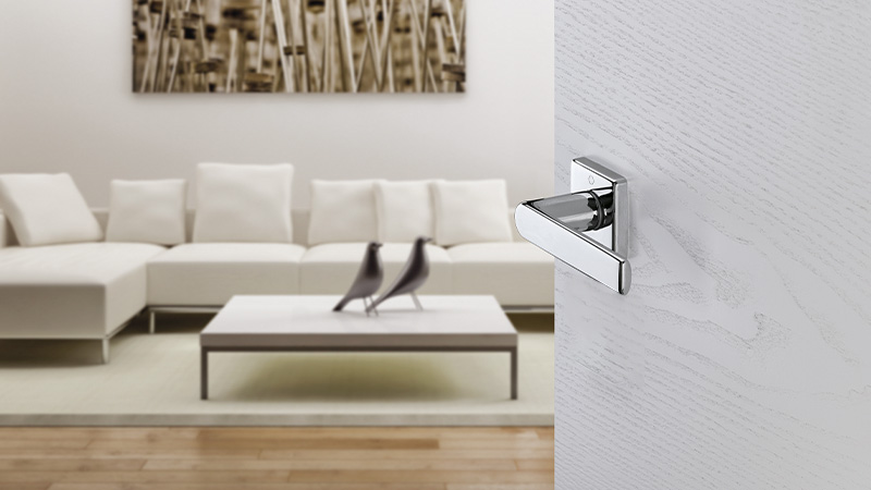 HOPPE door handle set, Los Angeles series, polished chrome – Resista® (F49-R)